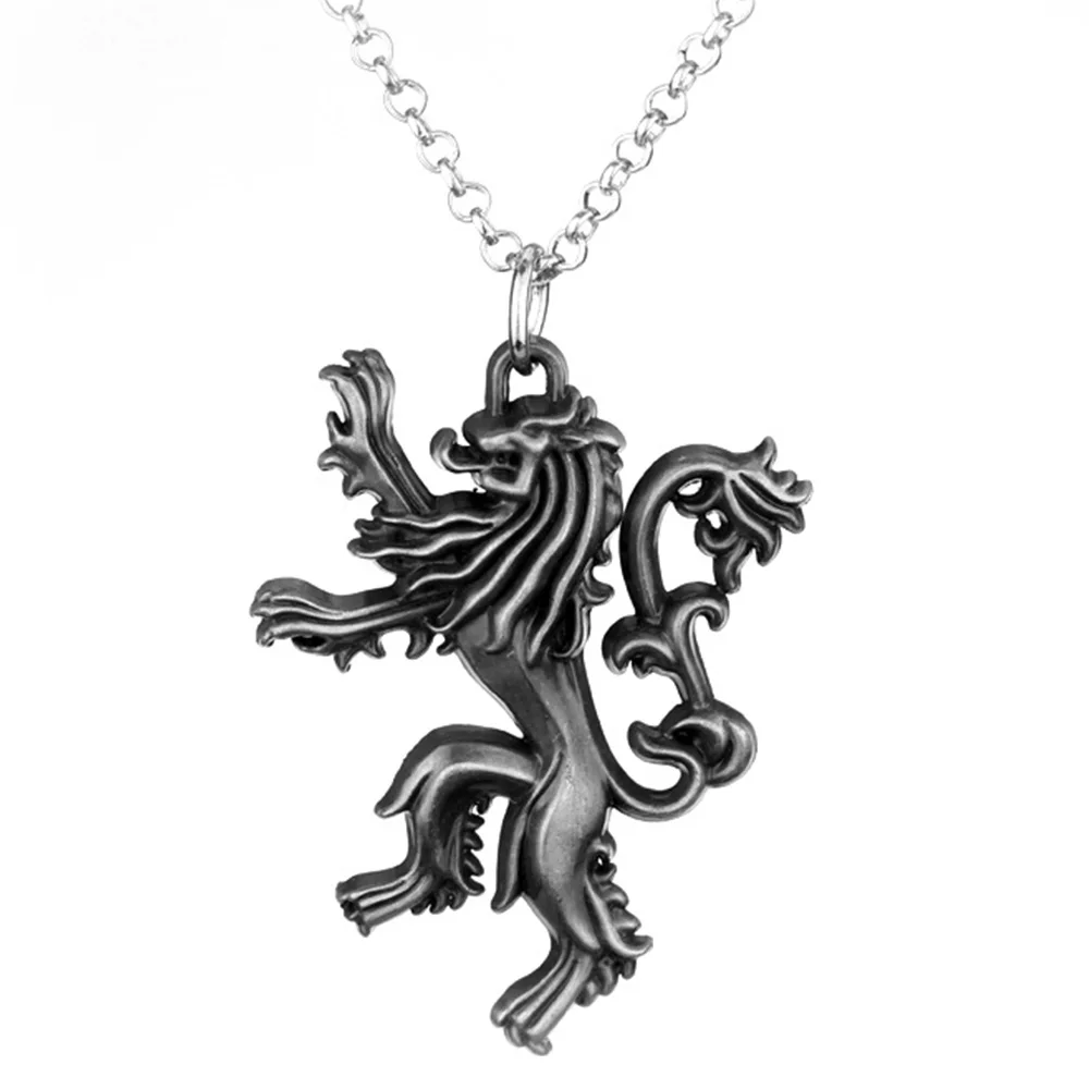 

Game of Thrones Necklace Stark Lannister Targaryen Baratheon Arryn Greyjoy Wolf Dragon Lion Alloy Jewelry Halloween Party Props