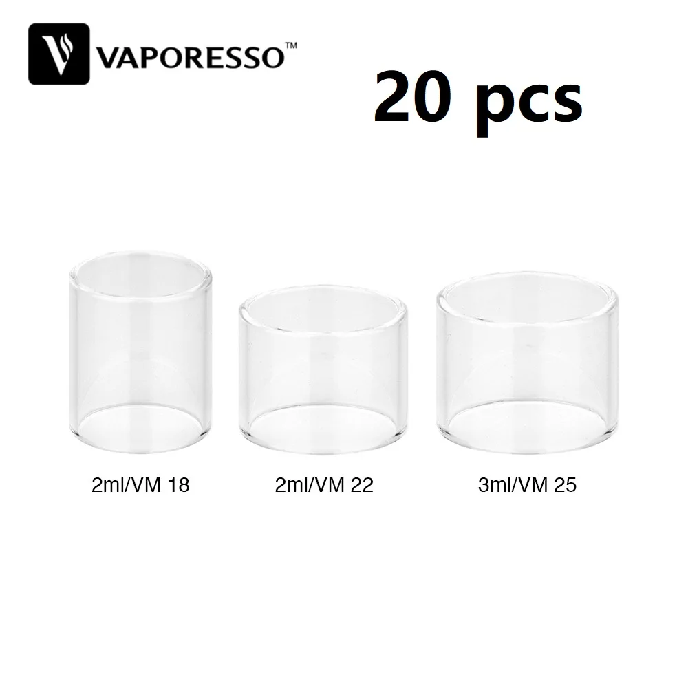 

20pcs/pack Vaporesso VM 18/22/25 Replacement Glass Tube 2ml/3ml E-cig Accessories designed for Vaporesso VM 18/22/25 Tank