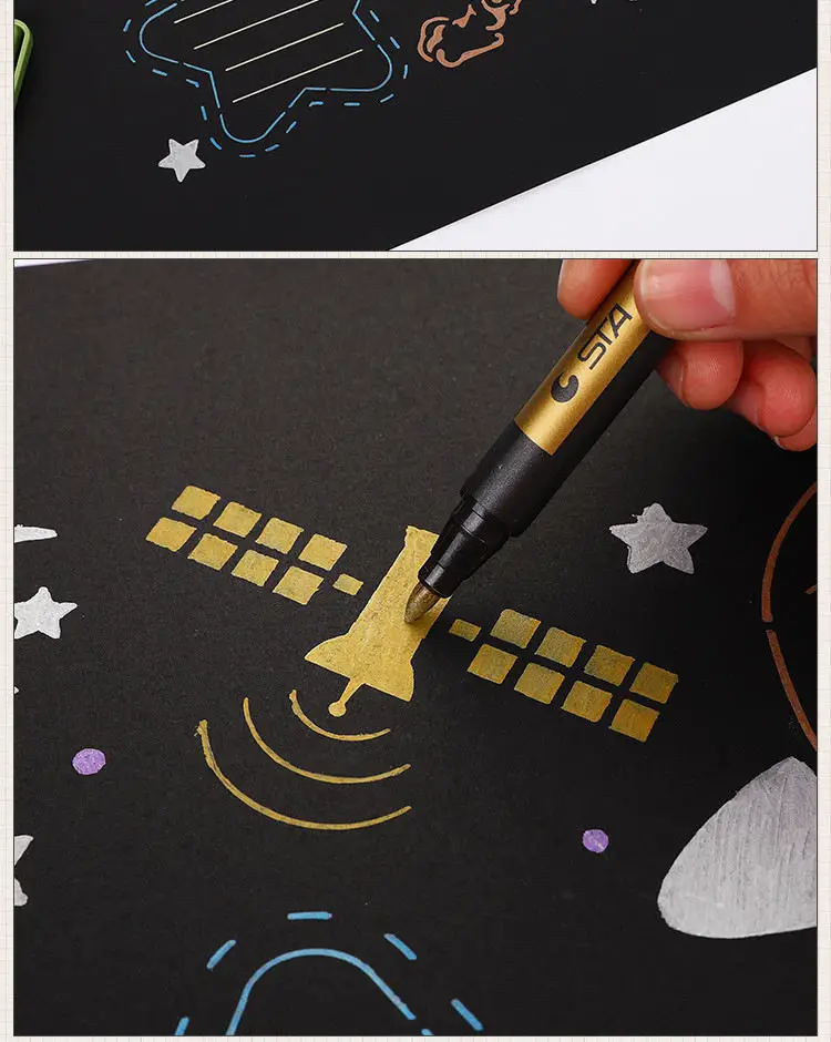 10 цветов металлический маркер художественная кисть для рисования Манга Аниме Арт маркеры для граффити набросок рисунок школьные принадлежности