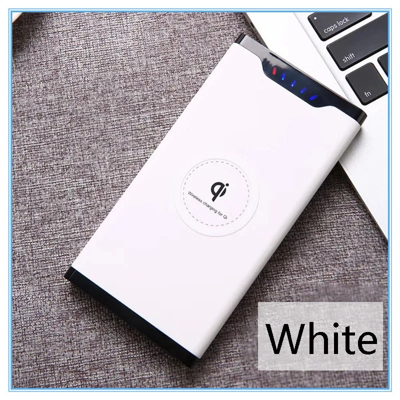 Qi Беспроводное зарядное устройство 10000 мАч портативное USB зарядное устройство Беспроводная зарядная панель для IPhone X 8 Plus samsung Note 8 S8 power Bank