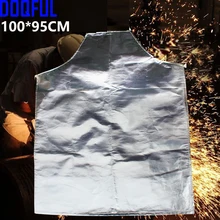 Новый термостойкий фартук на 1000 градусов, фартук из алюминиевой ткани, высокотемпературные рабочие фартуки с алюминиевым покрытием