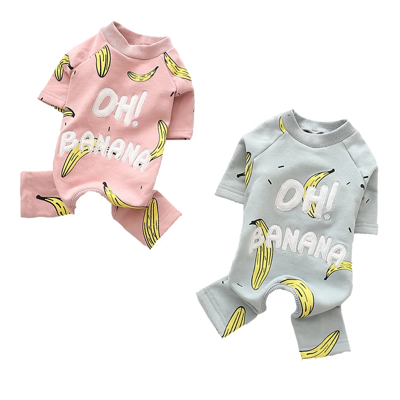 

Banana Print Pet Dog Clothes Winter Pet Jumpsuit Cotton Pet Dog Pajamas Clothes For Small Dogs Costume French Bulldog Dogs Shirt