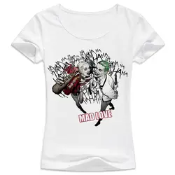 Отряд Самоубийц безумная любовь футболка Женская HARAJUKU с буквенным принтом футболка короткая Kawaii tumblr девушка Повседневное Футболка