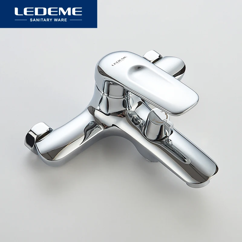 LEDEME دش صنبور الحائط العتيقة النحاس المصقول صنبور حوض استحمام مع دش يدوي الحمام حمام دش الحنفيات L3248C