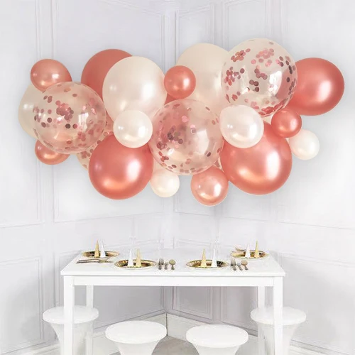 

40pcs DIY Balloon Garland White Latex Ballons Rose Gold confetti Balloon for Wedding Engagement Birthday Baby Shower Party Decor