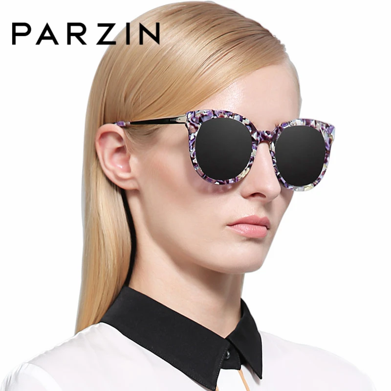 

PARZIN Brand Summer Style Floral Frame Round Women Sunglasses High Quality Real Polarized Sun Glasses Anti-UV400 2018 New 9732