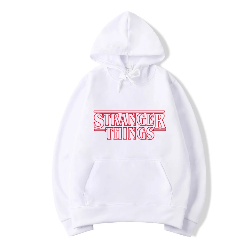 

2019 Trendy Faces Stranger Things Hooded Mens Hoodies and Sweatshirts Oversized for Autumn with Hip Hop Winter Hoodies Men Brand