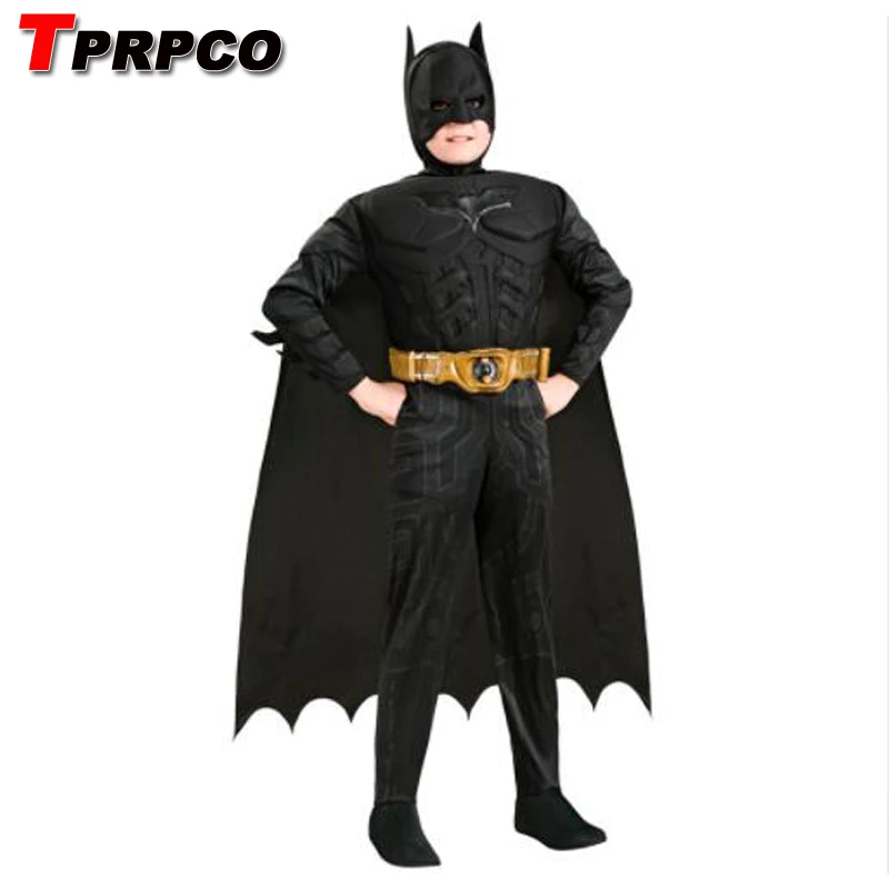 

TPRPCO Kids Deluxe Muscle Dark Knight Batman Child Halloween Party Fancy Dress Boys Superhero Carnival Cosplay Costume N147