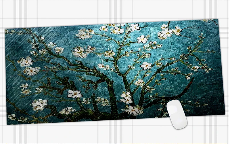 

600x450mm Blue Flowers Extended Gaming Wide Large Mouse Pad Big Size Desk Mat