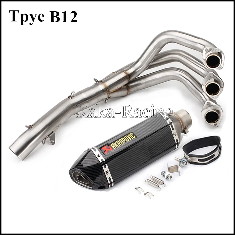 MT-09 FZ-09 Motorcycle Akrapovic Exhaust Muffler Full System Slip-on modified Pipe For Yamaha MT09 FZ09 - Цвет: Type B12