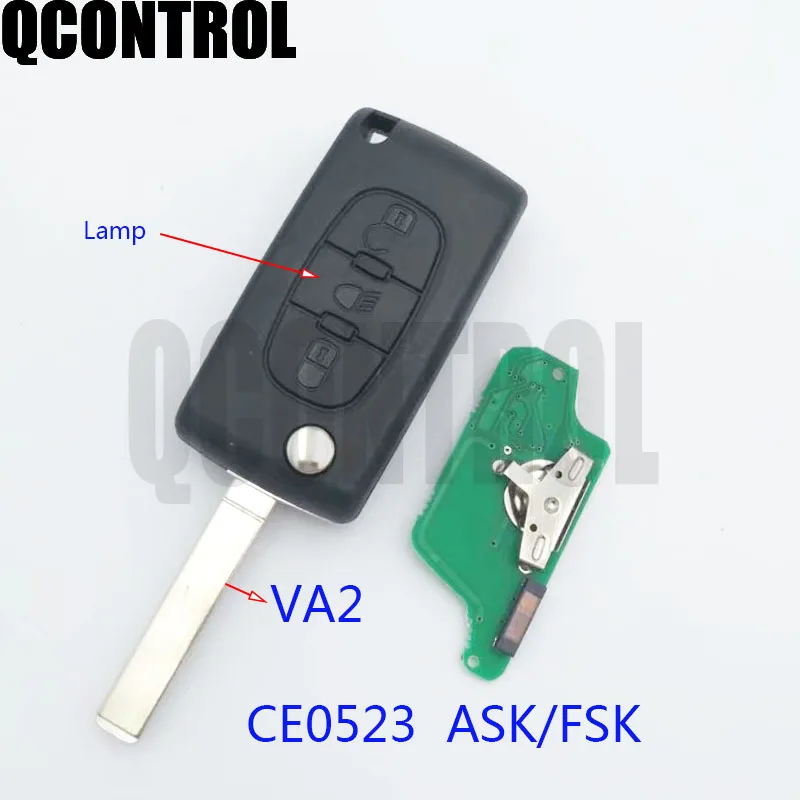 Дистанционный ключ QCONTROL 3BT для PEUGEOT Partner 807 307 207 407 308 CC Expert SW лампа/кнопка освещения(CE0523 ASK/FSK, Blade VA2