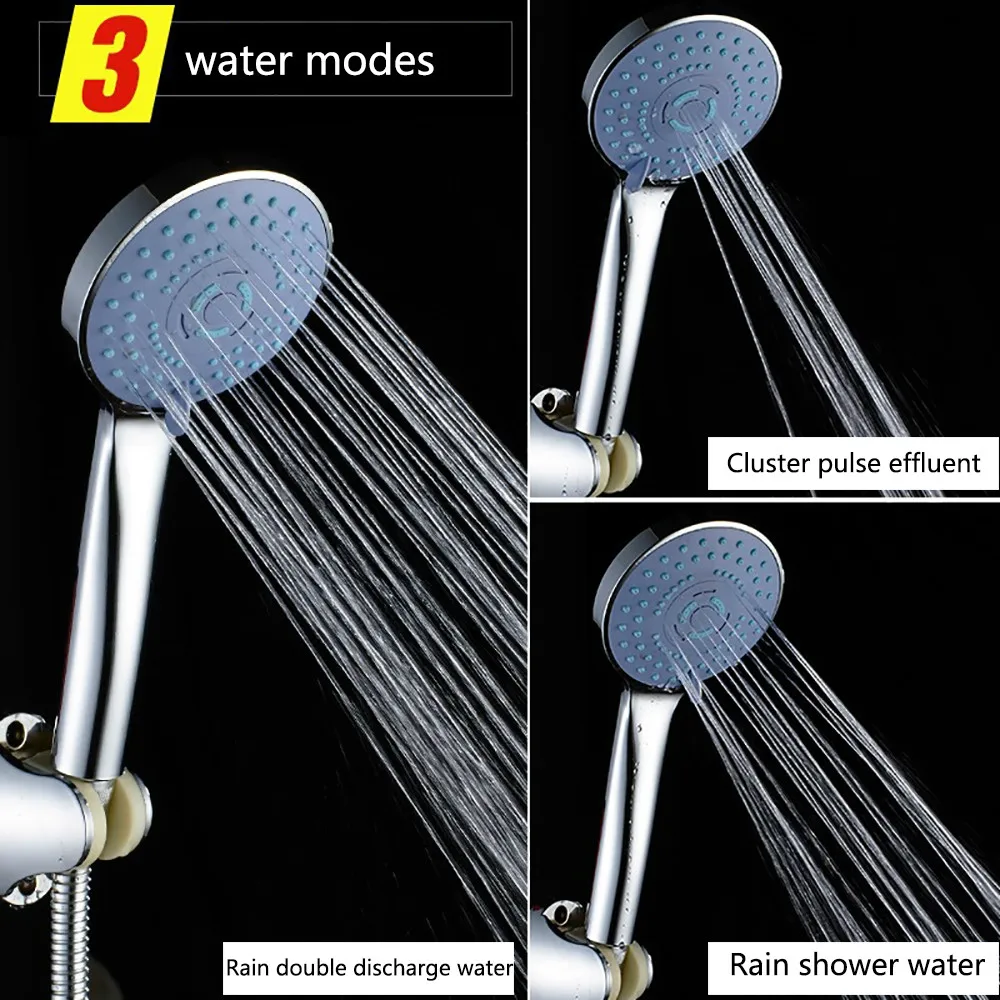 

Pressurized Nozzle Shower Head ABS Bathroom Accessories High Pressure Water Saving Rainfall Chrome Shower Head