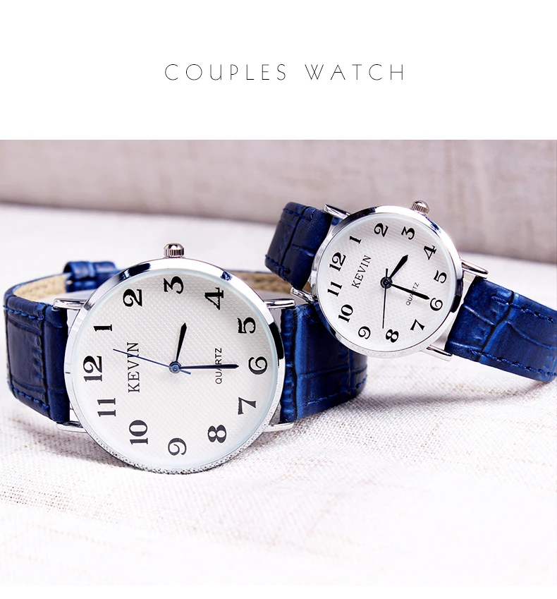 KEVIN KV 2pcs Fashion Leather Couple Watch Men Women Watches Students Gift Simple Quartz Wrist Watch Girls Boys Dropshipping