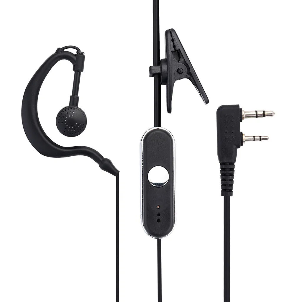 

Wired earphones hanging ear walkie-talkie double socket earphones long sequins with clips running sports fitness music headphone