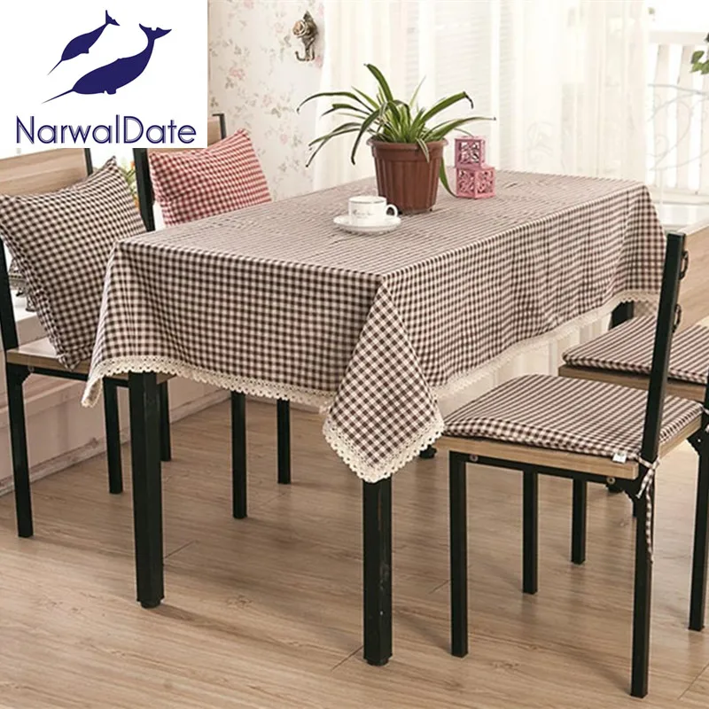 

Plaid Tablecloth Pastoral Cloth Tablecloths Literary Thick Tea Table Cloth for Wedding Party Home Table Linen Cloth Cover