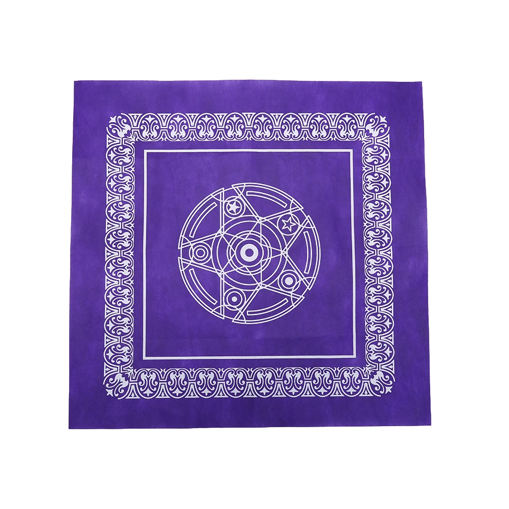 

Tarot Game Tablecloth Non-woven Board Game Textiles Purple Pentacle Tarot Table Cover Playing Cards 49x49cm