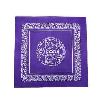 

Tarot Game Tablecloth Non-woven Board Game Textiles Purple Pentacle Tarot Table Cover Playing Cards 49x49cm