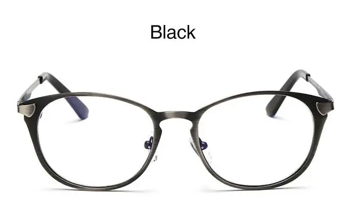 Модные очки-светильник синего цвета в ретро-стиле с металлической оправой, очки для компьютера с защитой от синего излучения, винтажные дизайнерские оправа для очков в стиле кошачьи глаза - Цвет оправы: Black