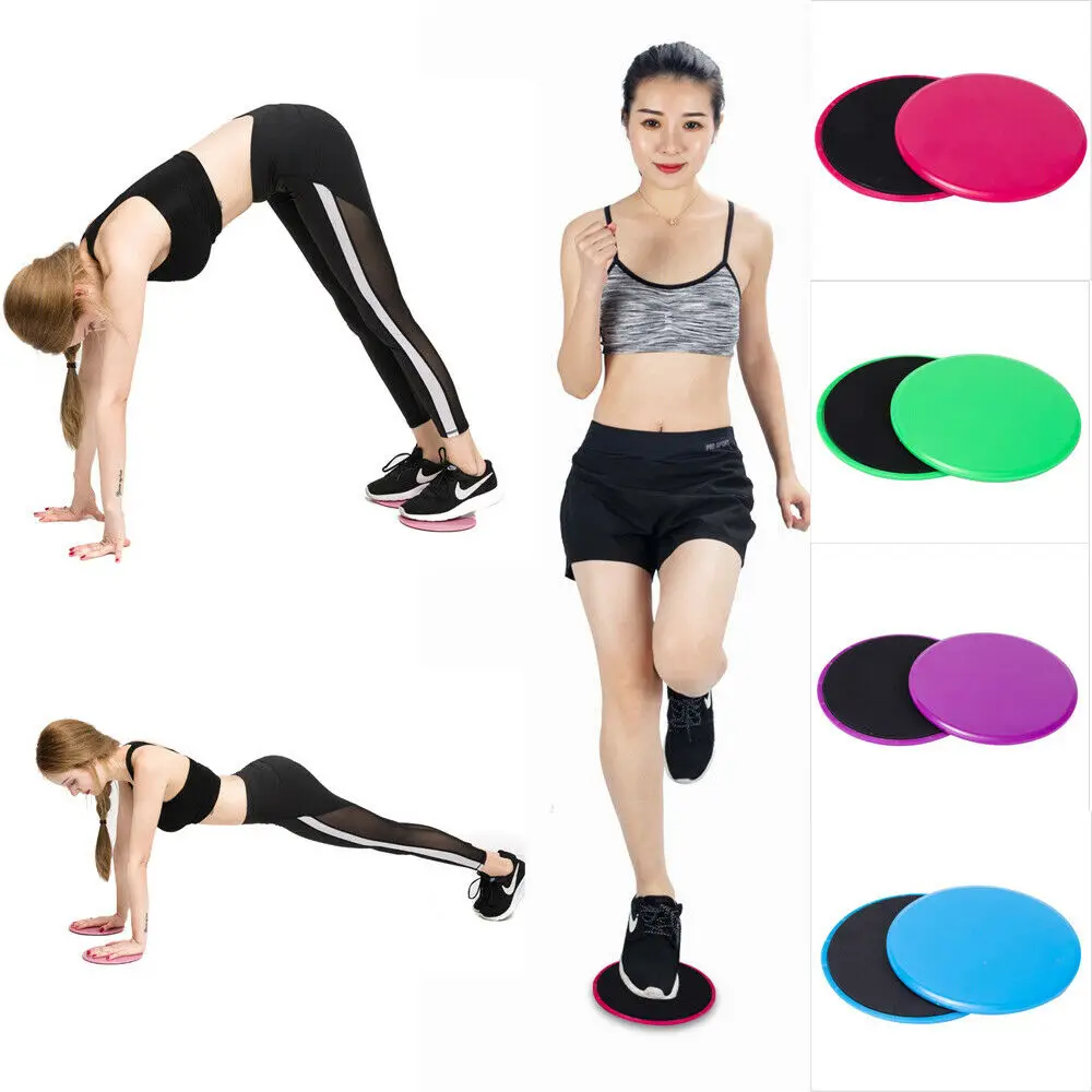 

2 x Gliding Discs Disc Core Sliders Dual Sided Fitness Home Gym Exercise purple