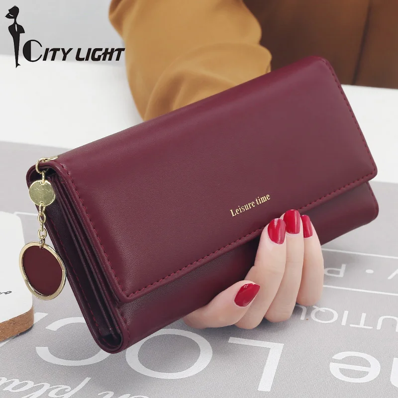 New Fashion Women Wallets Long Style Multi functional wallet Purse Fresh PU leather Female Clutch font
