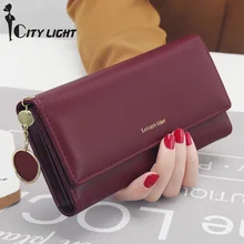New Fashion Women Wallets Long Style Multi functional wallet Purse Fresh PU leather Female Clutch font