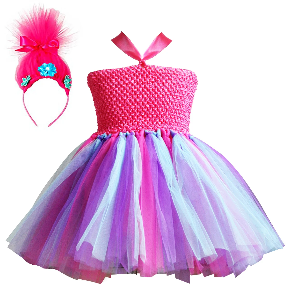 Trolls Little Girls Poppy Ruffle Shorts Set