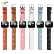 KINGBEIKE Soft Durable Genuine Leather Watchbands For Fitbit Versa Smart Watch Bracelet Strap Replaced Fitbit Watch Accessories