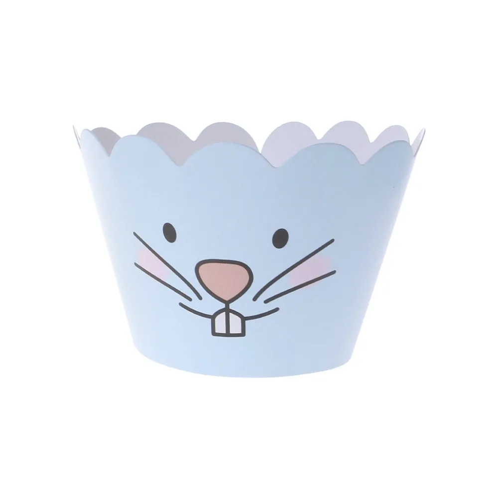 

12pcs Easter Rabbit Bunny Cupcake Paper Wrappers With 24pcs Toppers Cake Picks Wedding Birthday Party Decor