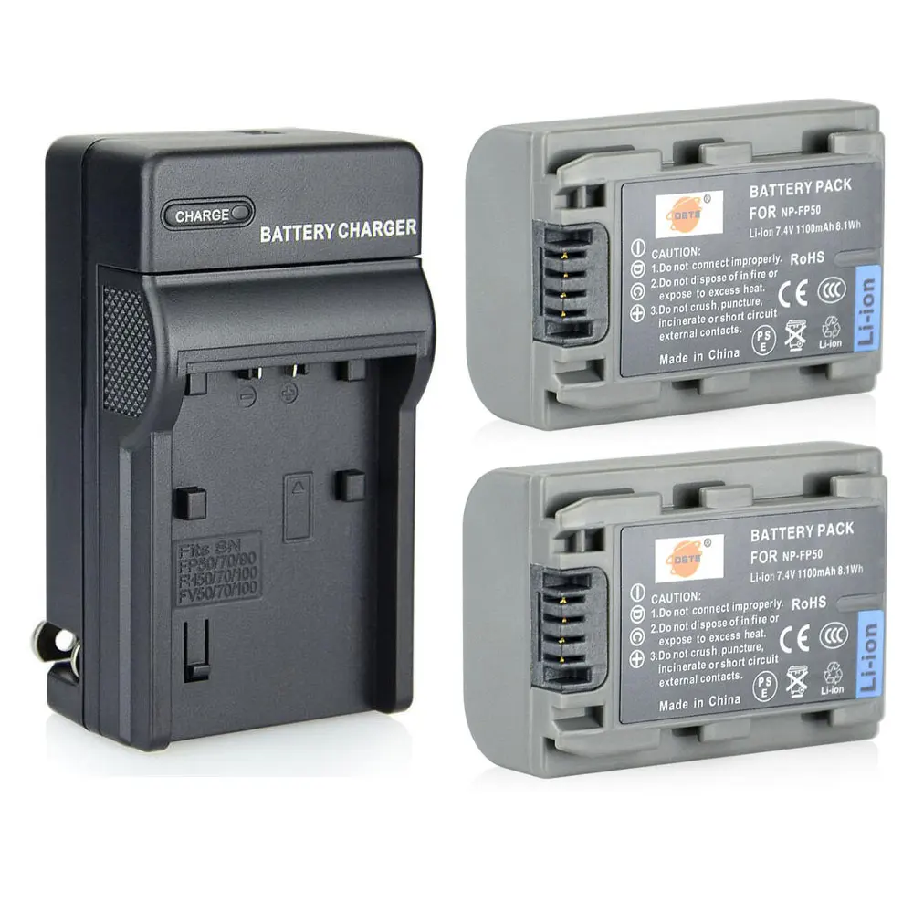 2 шт. аккумулятор 1100 мАч для телефона Sony NP-FP50 40 43E 65 85 94E 96 полное декодирование hdr-cx