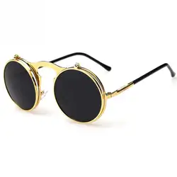 2019 новые винтажные солнцезащитные очки стимпанк круглые дизайнерские паровые панк металлические женские солнечные очки мужские ретро