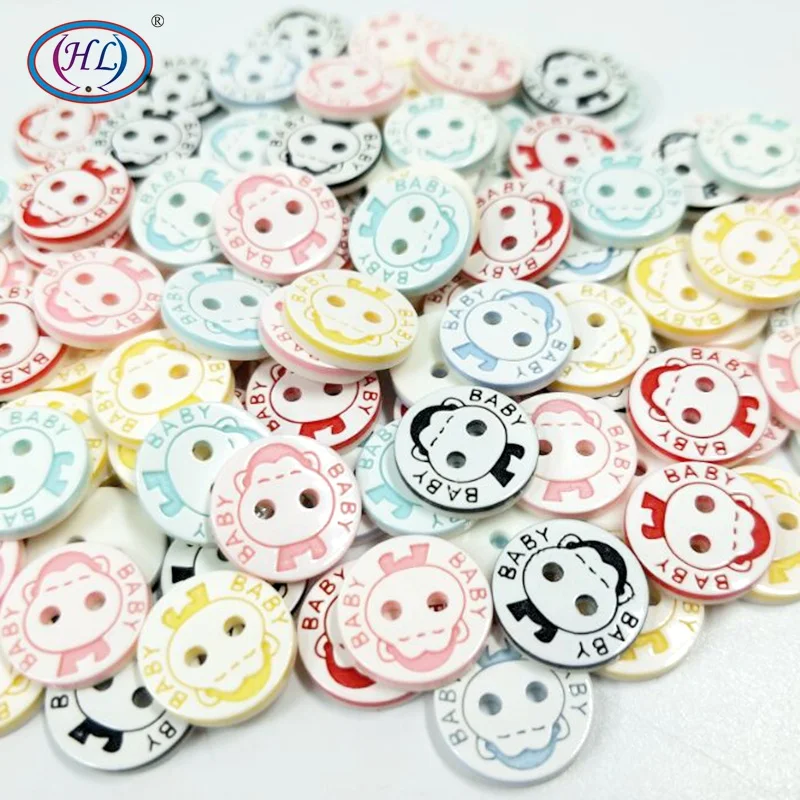 

HL 20/50/100pcs 12MM Mix Color Monkey Resin Buttons Baby's Clothing Sewing Accessories DIY Scrapbooking Crafts