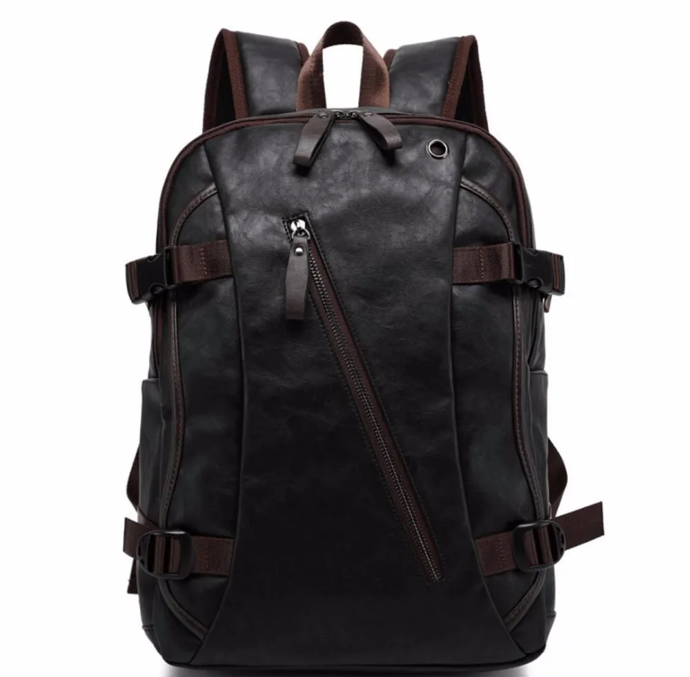 2017 Men PU Patent Leather Backpacks Men's Fashion Backpack & Travel
