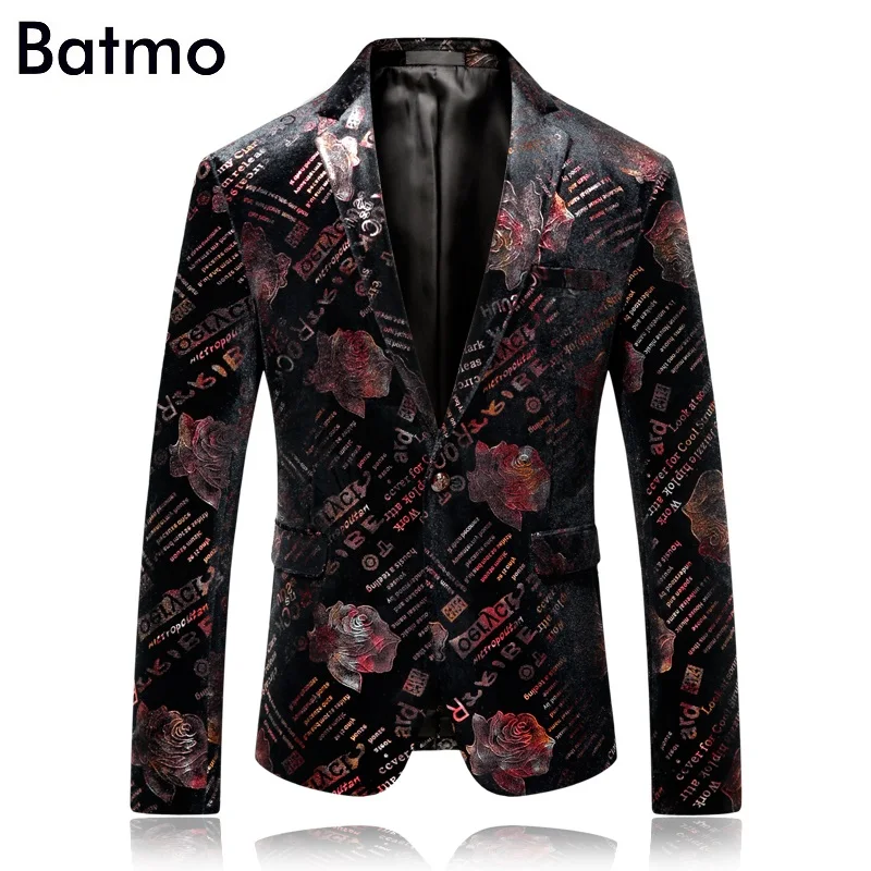 Batmo 2018 Новое поступление осень Высокое качество печатных Британский Стиль повседневные комплекты для мужчин, мужская печатных блейзеры