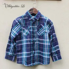 2016 New arrival Spring Autumn Fashion Casual boys shirts two-sided plaid cotton long sleeves blouse boys shirts #161014_h79