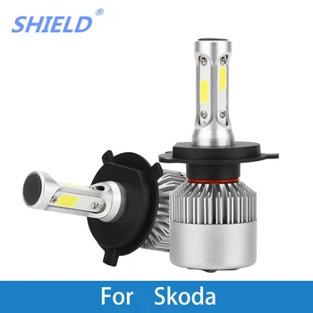 

2 Pcs Car Headlight Bulb LED H1 H7 H4 H11 9007 COB 8000Lm 6500K 12V Auto Light For Skoda Octavia Citigo Rapid Fabia Superb