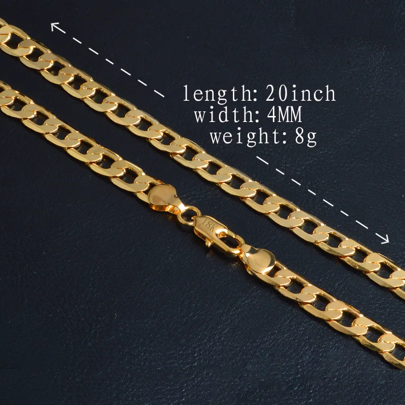 

GNIMEGIL Fashion 4mm Flat Snake Chain Gold Dubai Gold Jewelry Necklace For Man Vintage HipHop Fashion Jewelry Accessories