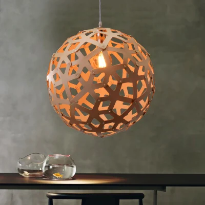 

Nordic Vintage DIY woven E27 LED Wood Pendant Lights creative Round ball hanging lamp dining living room Cafe pendant lamp