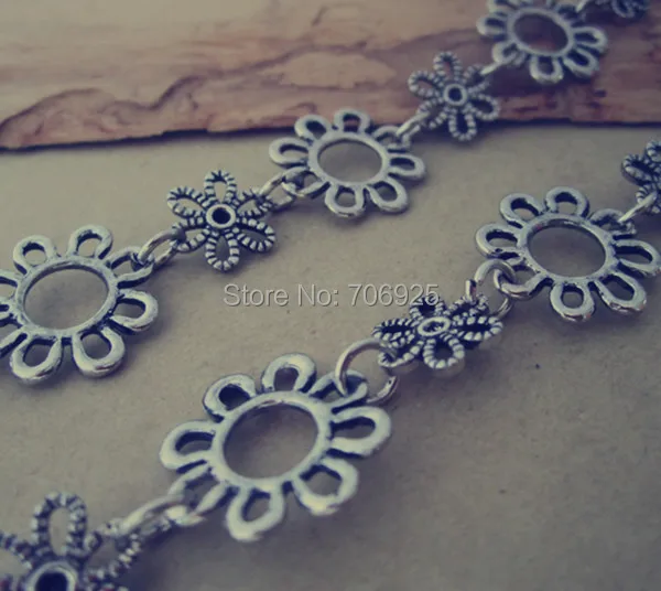 

3.2ft/lot Fancy Metal Chain of Antique silver color