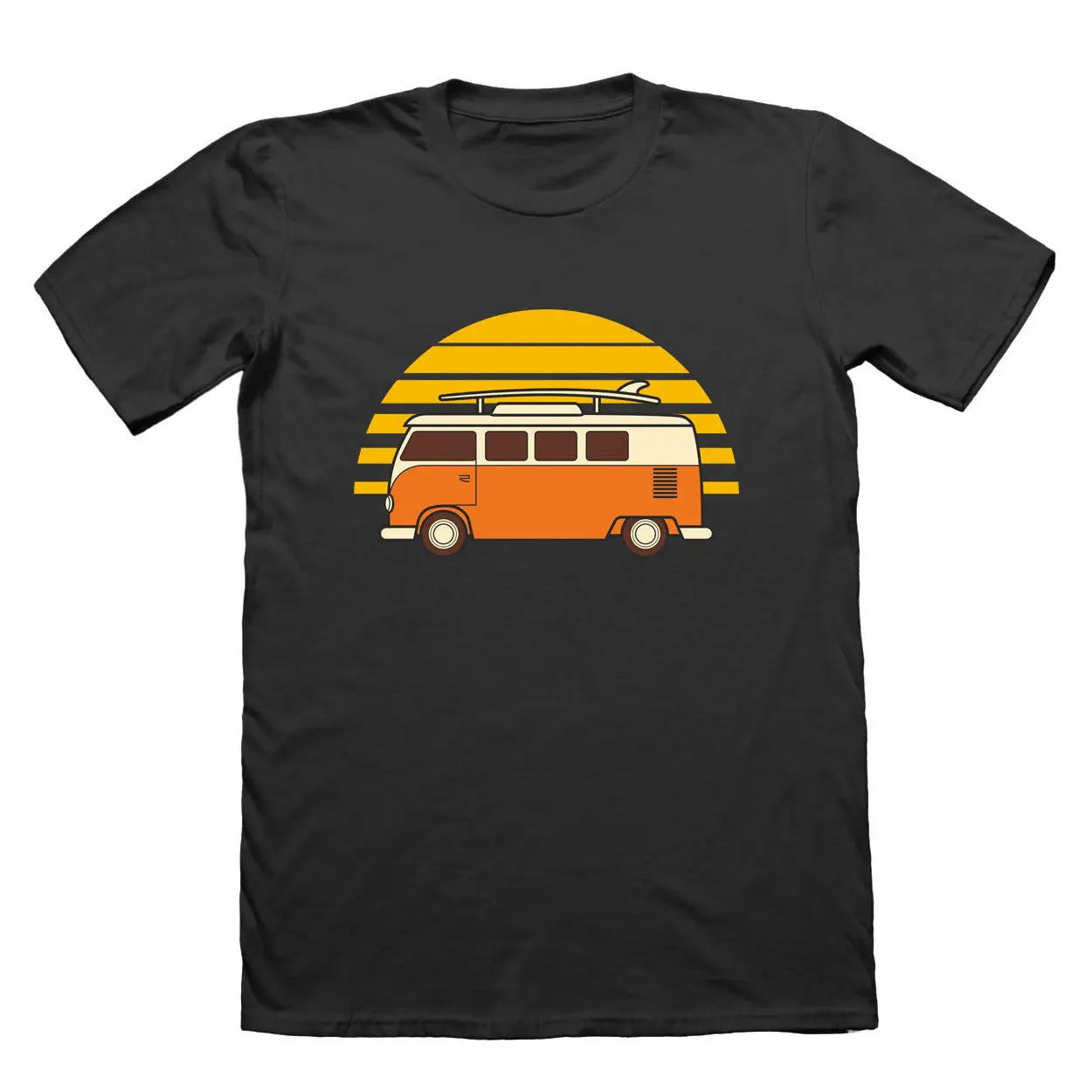 

2019 Summer Style Fashion Sunset Van Men's T-Shirt - Beach Camps German car Combi Bus Surfs Tee shirt