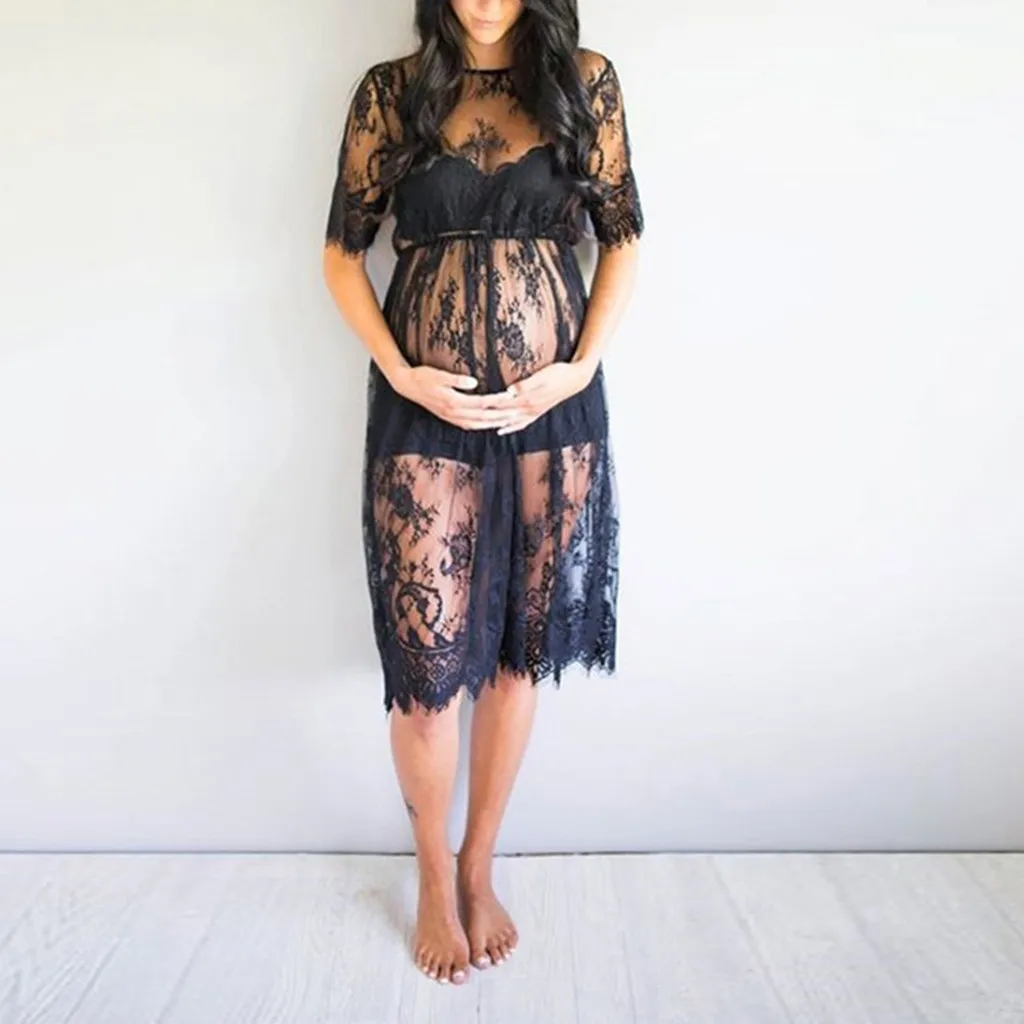 Платья для грудного вскармливания для фотосессии Лето кружевное сексуальное платье для беременных кормящих повседневная одежда для беременных женщин