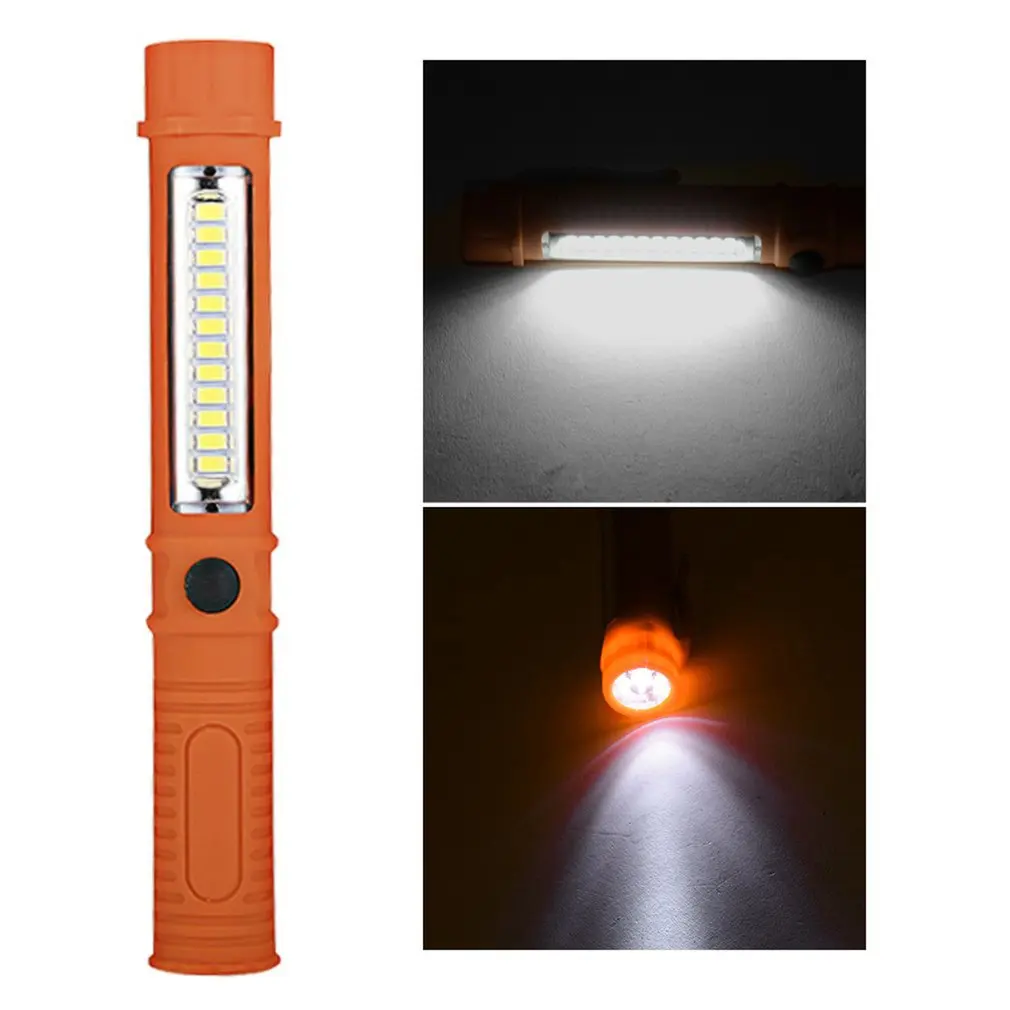 LED Pen Work Light COB Flashlight Torch Lanterna Hanging Hook