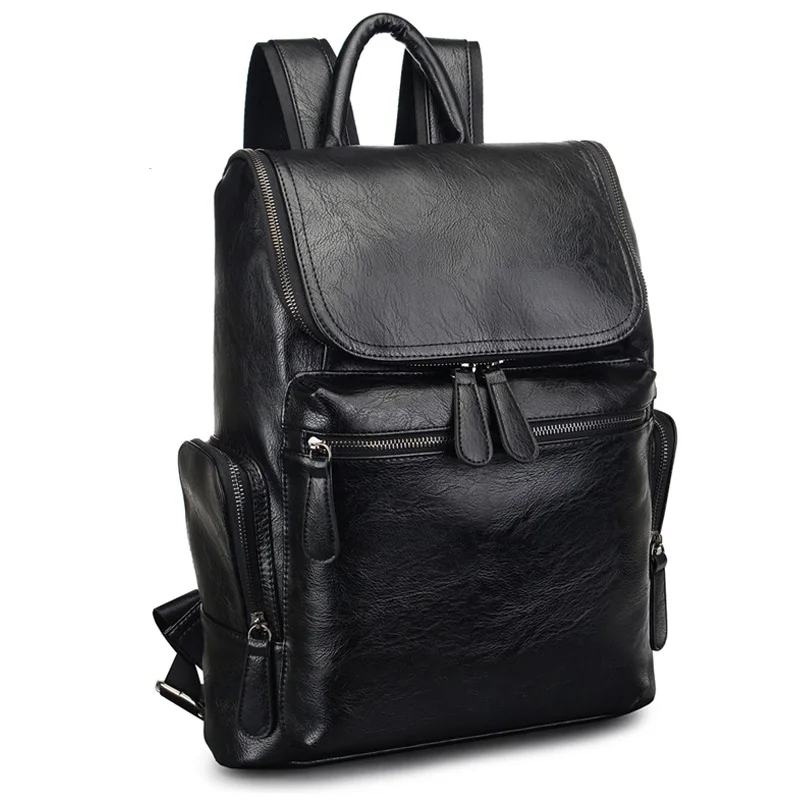 Mochila De cuero de diseñador de marca 2017 para hombre, Mochila escolar, Mochila femenina, bolso de viaje marrón y negro