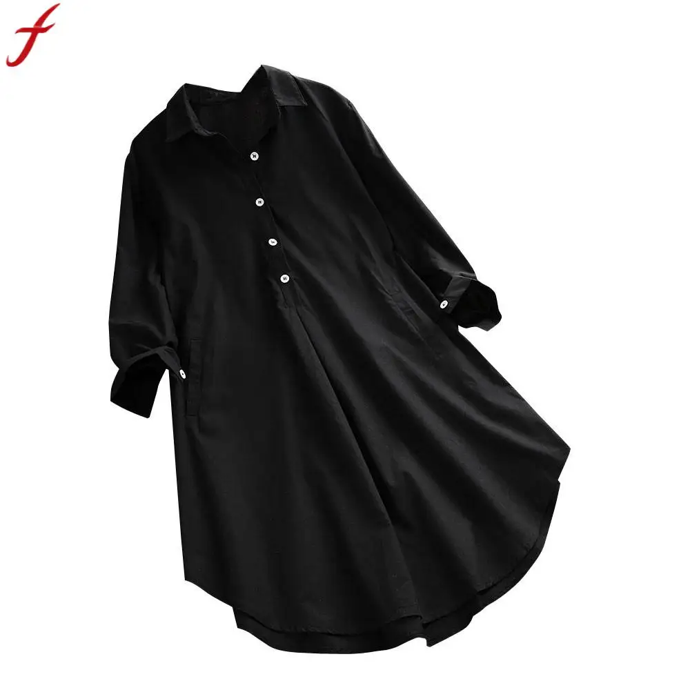 

Big Size Women Clothing Autumn Long Sleeve Button Tunic Shirt Loose Casual Pocket Button Tops Shirt Blouse 5XL Plus Size blusas