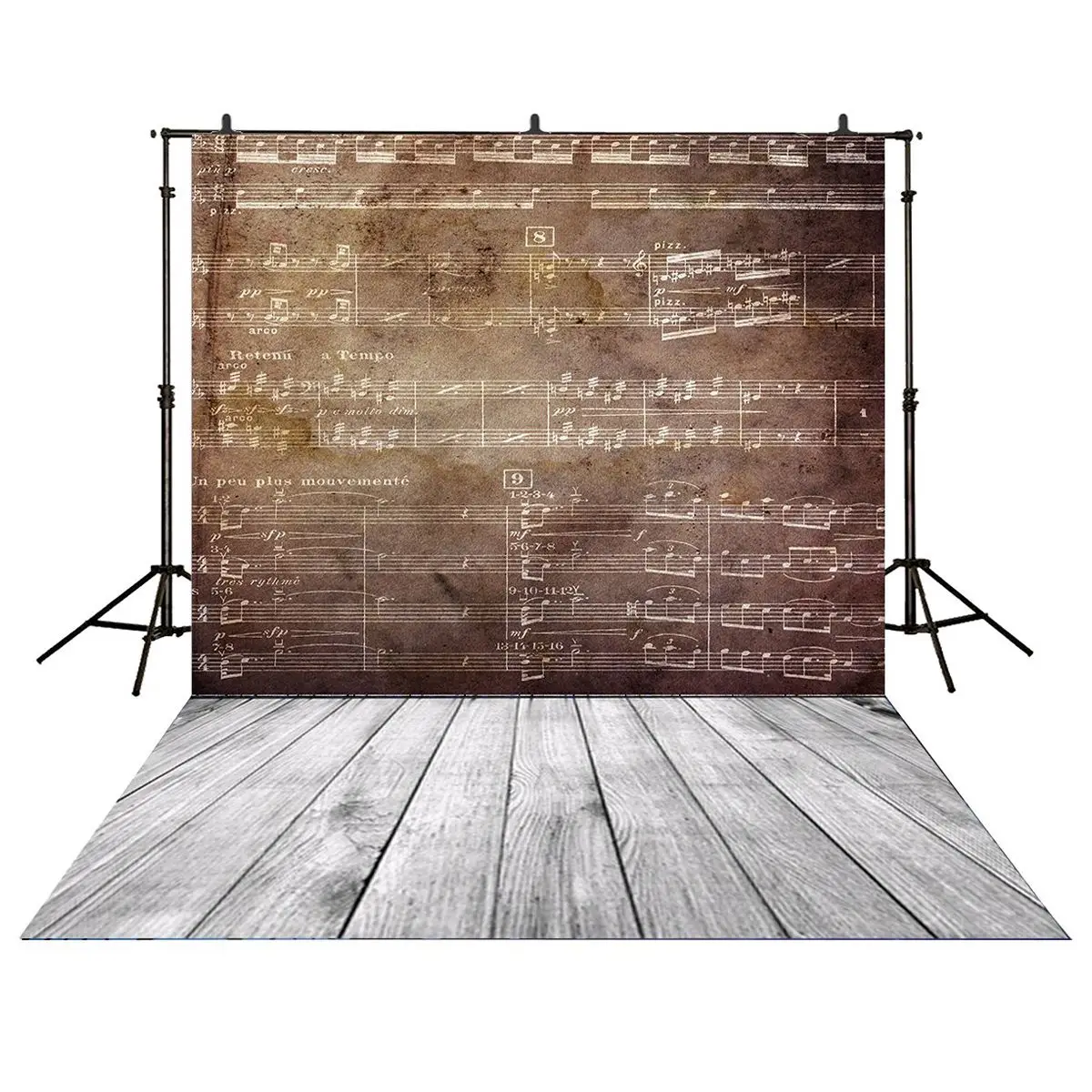 

Top Deals 3x5ft Vinyl Music Brick Wall Backdrop Stave Background Shepherd style piano spectrum for children photography Photo