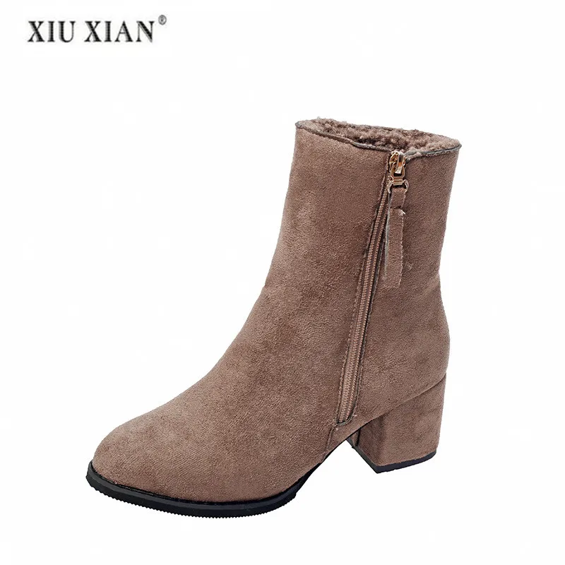 

Women Boots Winter Shoes Women Woman Winter Boots Booties 2018 Woman Fashion Shoes 2018 Ladies Shoe Winter Flock Fashion