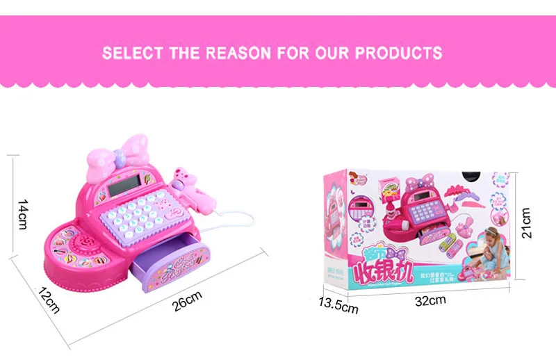 Горячие Розовые супермаркеты кассовый аппарат электронные игрушки с едой корзина деньги девушки принцесса реальная жизнь супермаркет кассовая игрушка Bir