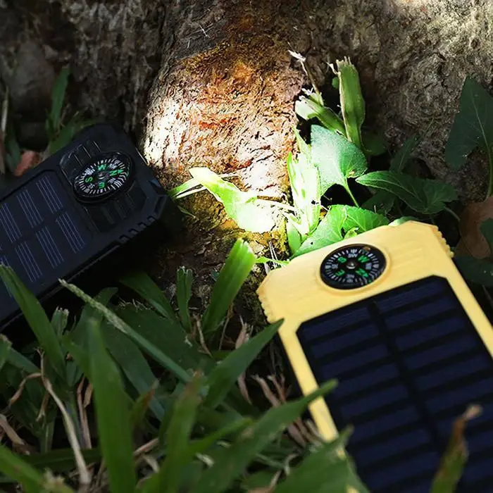 2000 мАч Солнечный внешний аккумулятор портативный компас фонарик Солнечный внешний аккумулятор USB внешний аккумулятор наружное аварийное зарядное устройство для iPhone