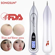 2018 Newest Laser Mole Removal Tool LCD Laser Plasma Pen Spot Remover Freckle Tattoo Removal Pen Wart Removal Machine Skin Care