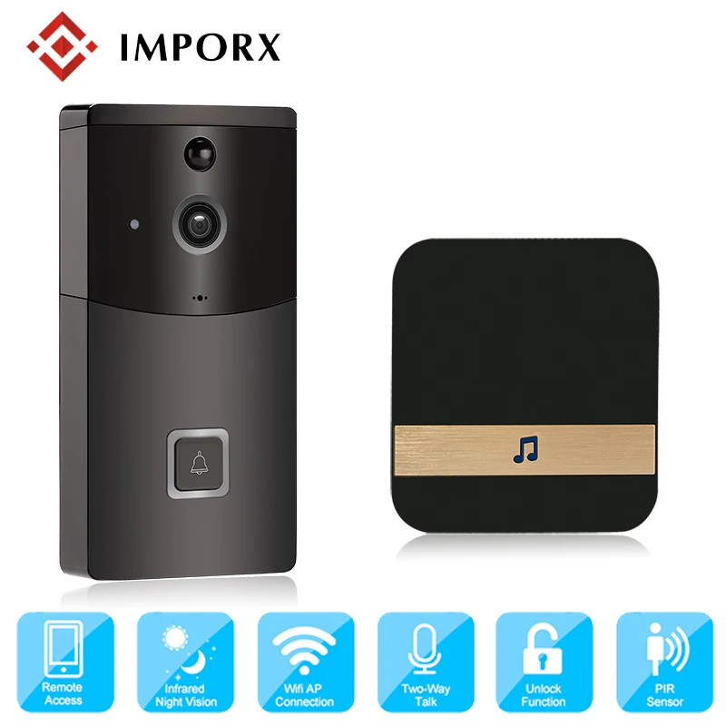 

720P Video Intercom Doorbell IP Camera WIFI Door Bell Camera Outdoor Two-way Audio Battery Operation Wifi Doorbell +Indoor Chime