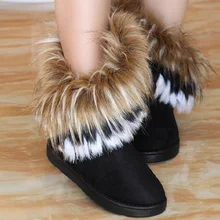 Зимние Бархатные теплые меховые зимние сапоги модные Нескользящие плоские женские ботинки